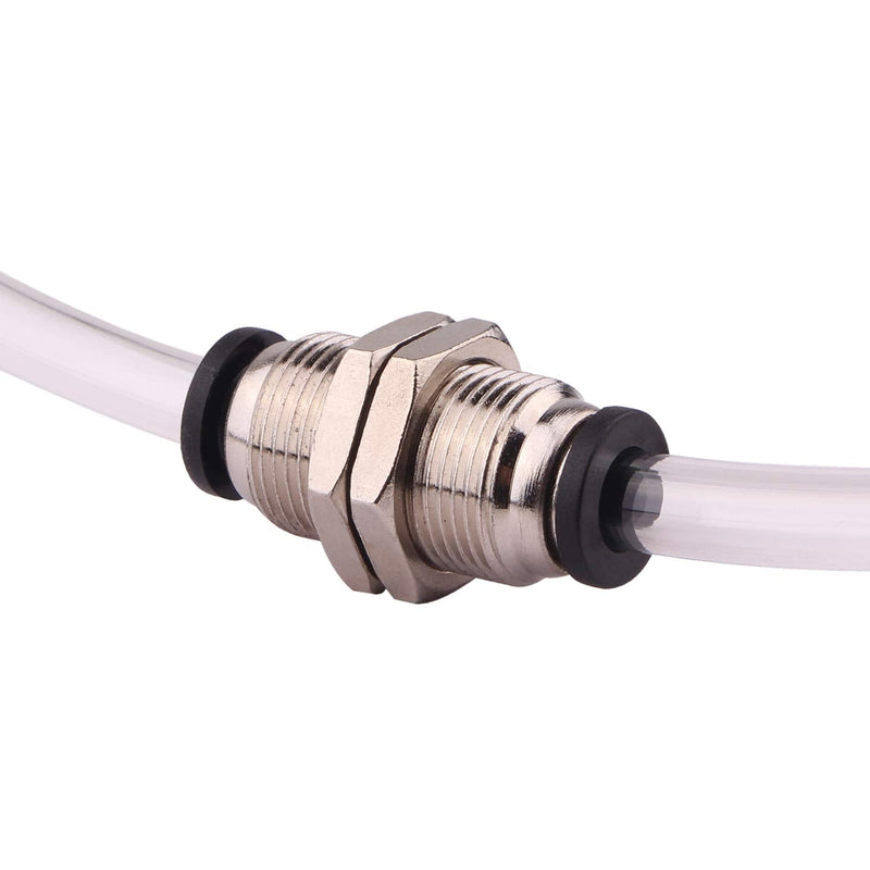 [Australia - AusPower] - Bulkhead Union Push to Connect Tube Fitting 3/8 In Tube OD Stainless Steel Double Threaded (5 Packs) 