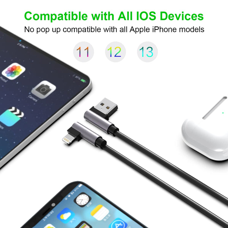 [Australia - AusPower] - Right Angle 1.8M/6Ft iPhone 90 Degree USB Coiled Lightning Charging Cable for CarPlay,Apple Fast Charging+Sync Data Spring Retractable Charger Cord Adapter for iOS/iPhone 13/12/11/SE/Xs/Xr/8/7/6/iPad 