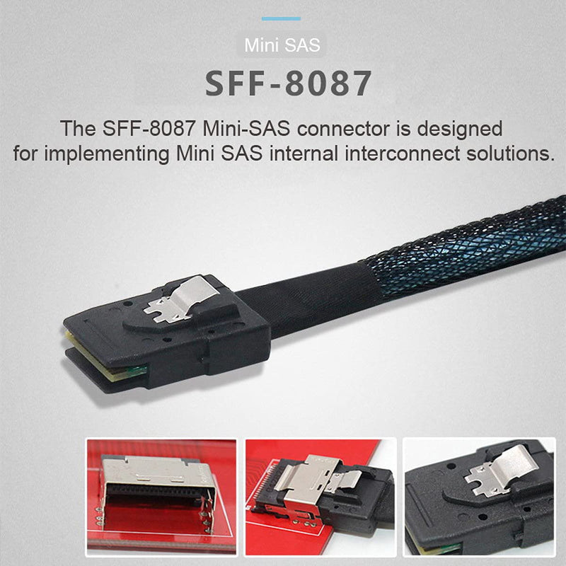 [Australia - AusPower] - CY Internal Mini SAS SFF-8087 to Mini SAS High Density HD SFF-8643 Data Server Hard Disk Raid Cable 50cm 
