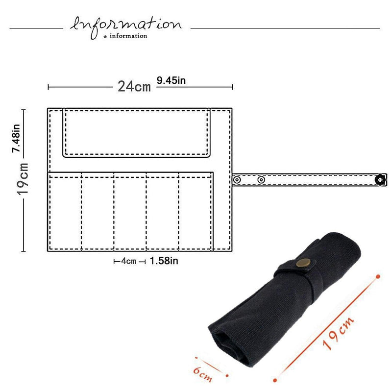 [Australia - AusPower] - YOOSIDE Watch Band Accessories,Smart Watch Band Protable Storage Bag Case Pouch Organizer-Compatible with Apple Watchbands, Garmin Watch Band, Samsung Watch Band etc -Cotton Canvas Black 