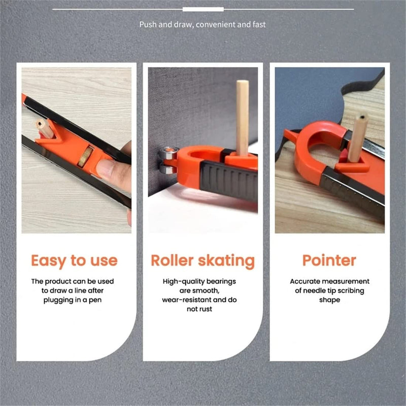 [Australia - AusPower] - Precise Contour Gauge with Lock，Outline Duplication Marking Tool Woodworking Measure Ruler ，Contour Measuring Tool For Skirting Scribe Measuring Make Shape Gauge Joinery Woodworking Tool 