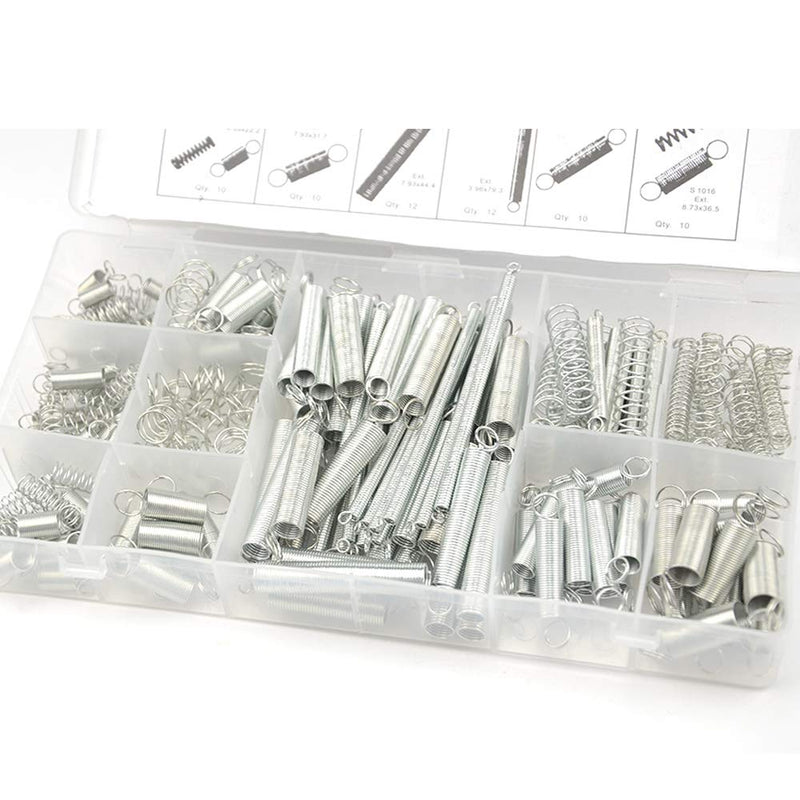 [Australia - AusPower] - XINGYHENG 200Pcs 20 Kinds Zinc Plated Steel Coil Spring Wire Metal Extension and Compression Spring Repair Tool Assortment Kit 