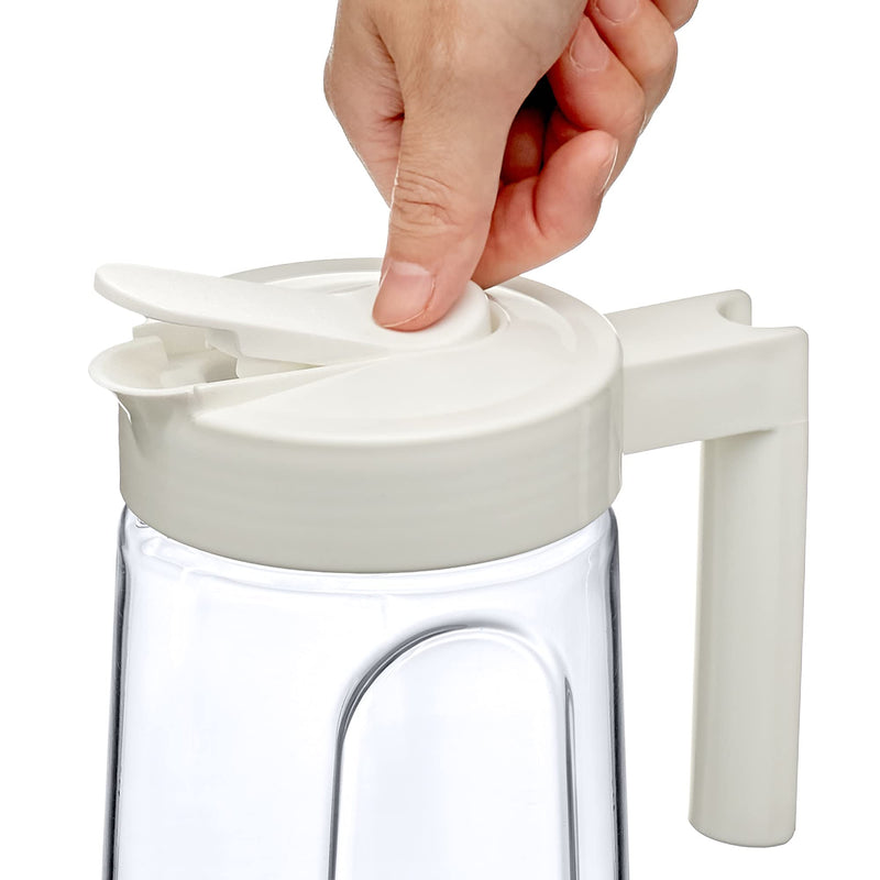 [Australia - AusPower] - Amazing Abby - Slim - Tritan Pitcher (64 oz), Unbreakable Plastic Pitcher, BPA-Free, Heat-Resistant, Dishwasher-Safe, Great for Both Iced and Hot Drinks, Indoors and Outdoors, White 