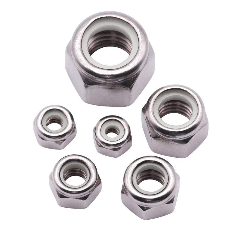 [Australia - AusPower] - UNC 1/2"-13 inch Nylon Inserted Hex Locknuts (10 Pack), 304 Stainless Steel (18-8) lock nut, Finish Hex lock Nut 1/2"-13 (10 Pack) 