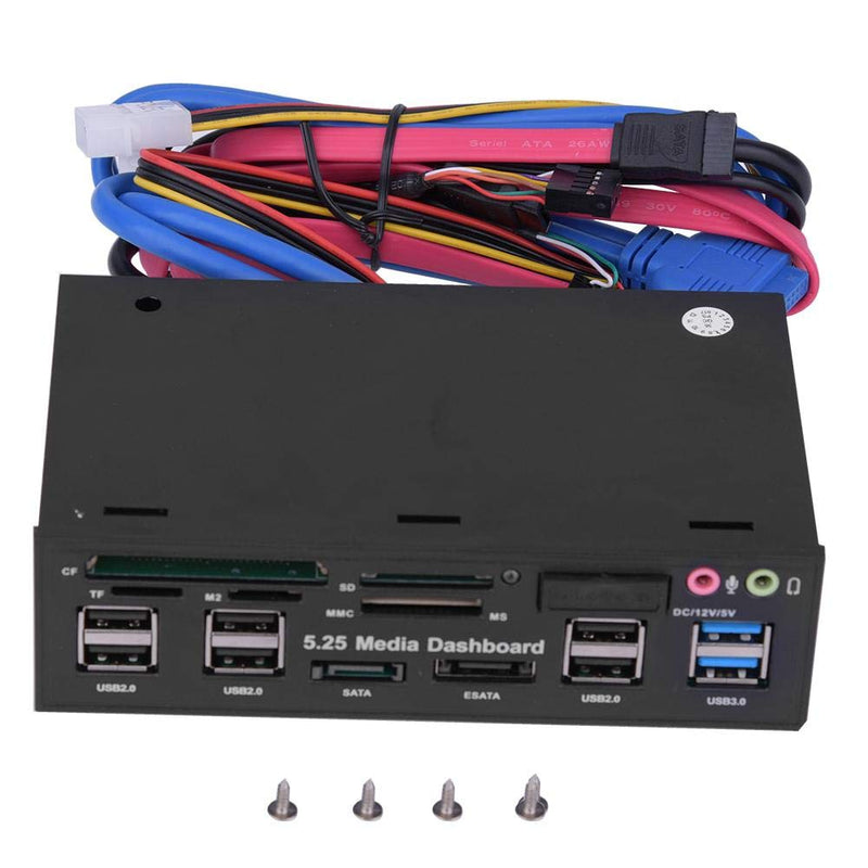 [Australia - AusPower] - Bewinner Internal Card Reader, 5.25inch Media Dashboard Front Panel Audio, All-in-1 Card Reader with USB3.0/2.0 HUB eSATA SATA Multi Card Reader(M2 / TF/SD/MMC/MS/CF) 