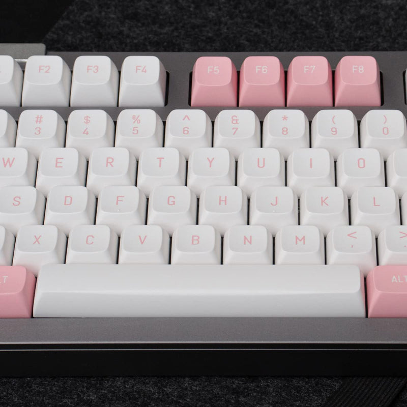 [Australia - AusPower] - Pink White Keycaps Set 150 Keys MSA Profile Double Shot ISO/ANSI Layout for Cherry MX Switches Mechanical Gaming Keyboard Pink White 