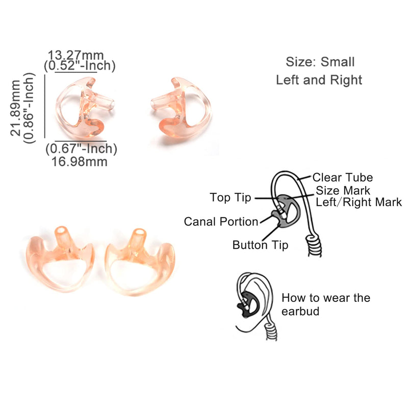 [Australia - AusPower] - HYS Radio Acoustic Tube Earpiece Law Enforcement in-Ear Low-Profile Noise Reduction Headset with Silicon Earmold for Motorola Mag one BRP40 BC90 CP300 GP88 RDU4160D Handheld Portable Radio 