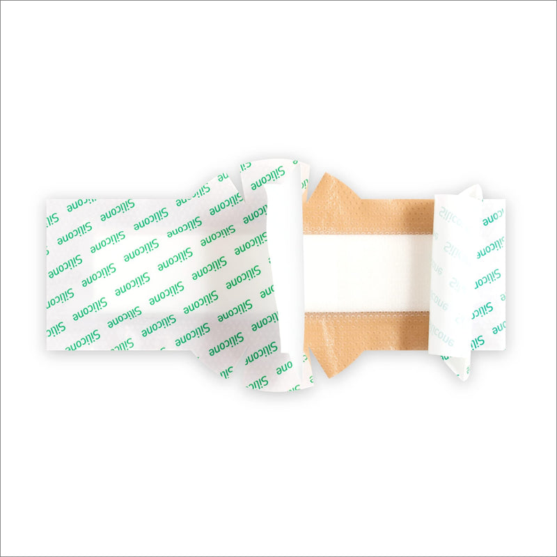 [Australia - AusPower] - MedVanceTM Silicone - Bordered Silicone Adhesive Foam Dressing, Post Elbow, Shoulder Knee Surgery, (4"x12" w/Wings) 4"x12" w/ Wings 