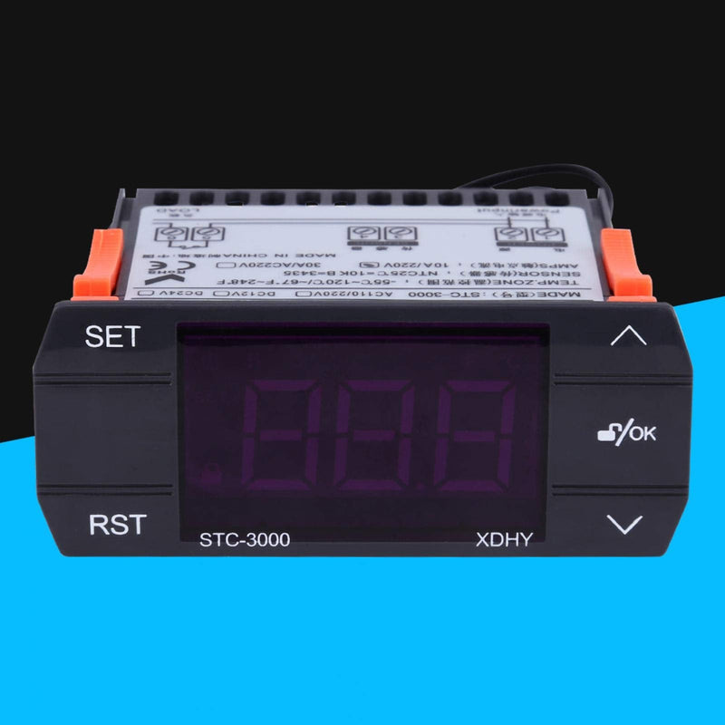 [Australia - AusPower] - STC-3000 110V-220V Touch Digital Temperature Controller Thermostat with Sensor -55 to 120 °C,Temperature Controlling for Farms Greenhous Storage Room(110-220V 30A) 