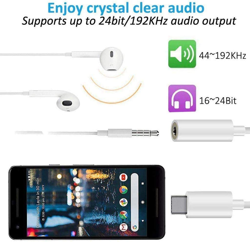 [Australia - AusPower] - Headphone Adapter, Type C to 3.5mm Female Headphone Jack Adapter, USB C to Aux Audio Dongle Cable for Samsung Galaxy S21 Ultra S20 Ultra S20 Plus Note 20 Note 10 Plus S10 Plus S10e S9+ S8 Plus 