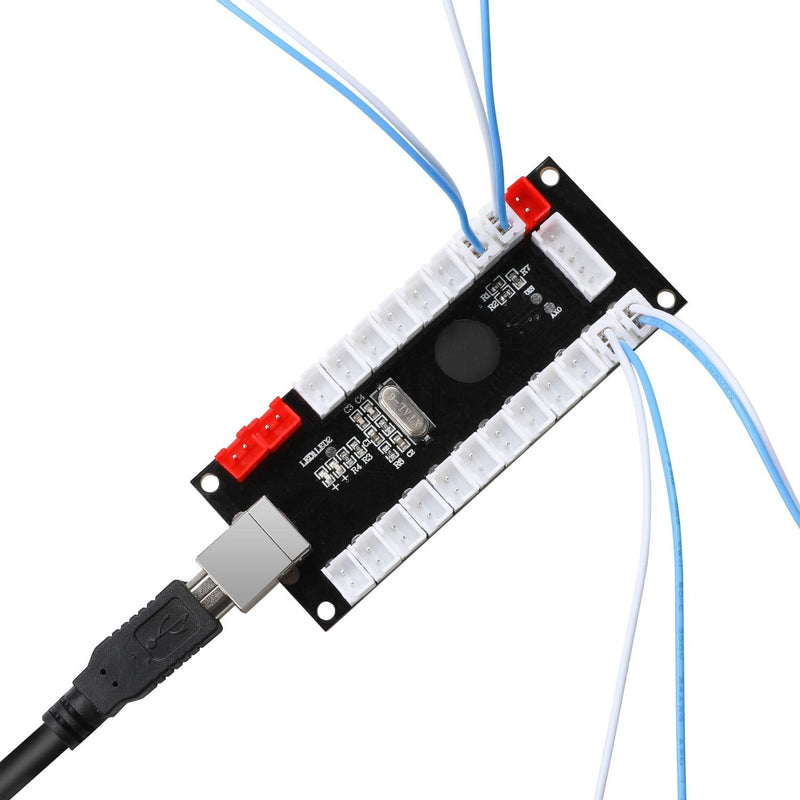 [Australia - AusPower] - GUWARRY 2-Player Zero Delay USB Encoder PC to HAPP Joysticks/HAPP Arcade Buttons for PC, MAME, Raspberry Pi, Arcade1Up - Three 5V Power Output for led Joysticks/LED Daisy Chain/LED Arcade Buttons HAP+4.8 