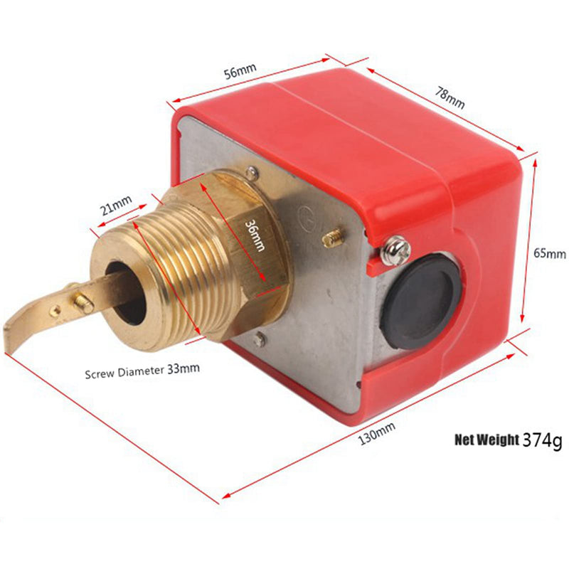 [Australia - AusPower] - Water Flow Switch, PDT R3/4 Liquid Water Oil Sensor Control Automatic Paddle Type Flow Switch 15A 250V IP54, HFS-20 Target Flow Controller, Controls Flow in Pipes 