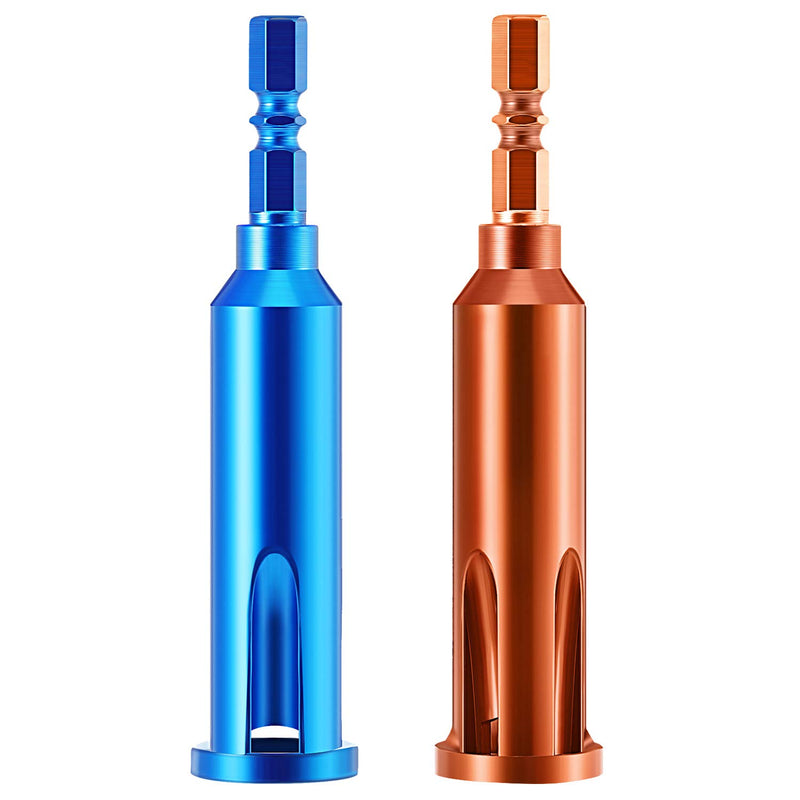 [Australia - AusPower] - Wire Twisting Tools, Electrical Wire Stripper and Twister, 4 Square 3 Way/ 5 Way Twister Wire for Power Drill Drivers and stripping wire cable (2, Blue and Orange) 