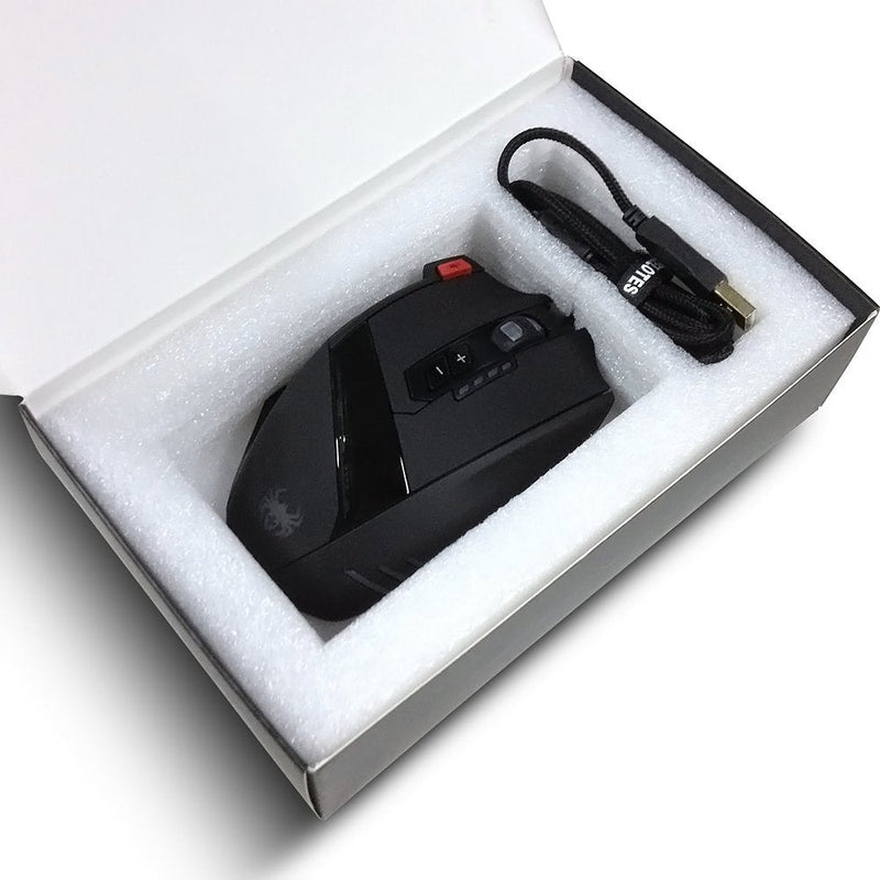 [Australia - AusPower] - 12 Programmable Buttons C12 Gaming Mouse, AFUNTA Laser Double-Speed Adjustment 8000DPI Mice Support 4 Level Switch 