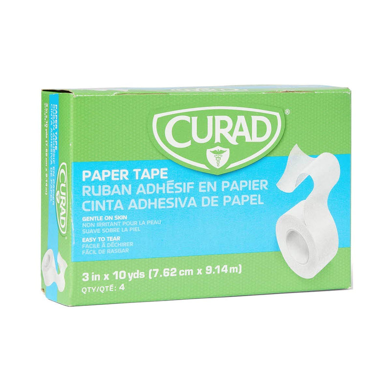 [Australia - AusPower] - Curad Paper First Aid Tape, Medical Paper Tape, Each Roll is 3" x 10 yd (Box of 4 Rolls) 
