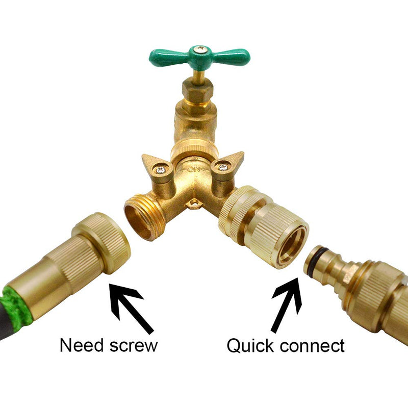 [Australia - AusPower] - HQMPC Garden Hose Quick Connect Solid Brass Quick Connector Garden Hose Fitting Water Hose Connectors 3/4 inch GHT (2SETS) 2 Sets 
