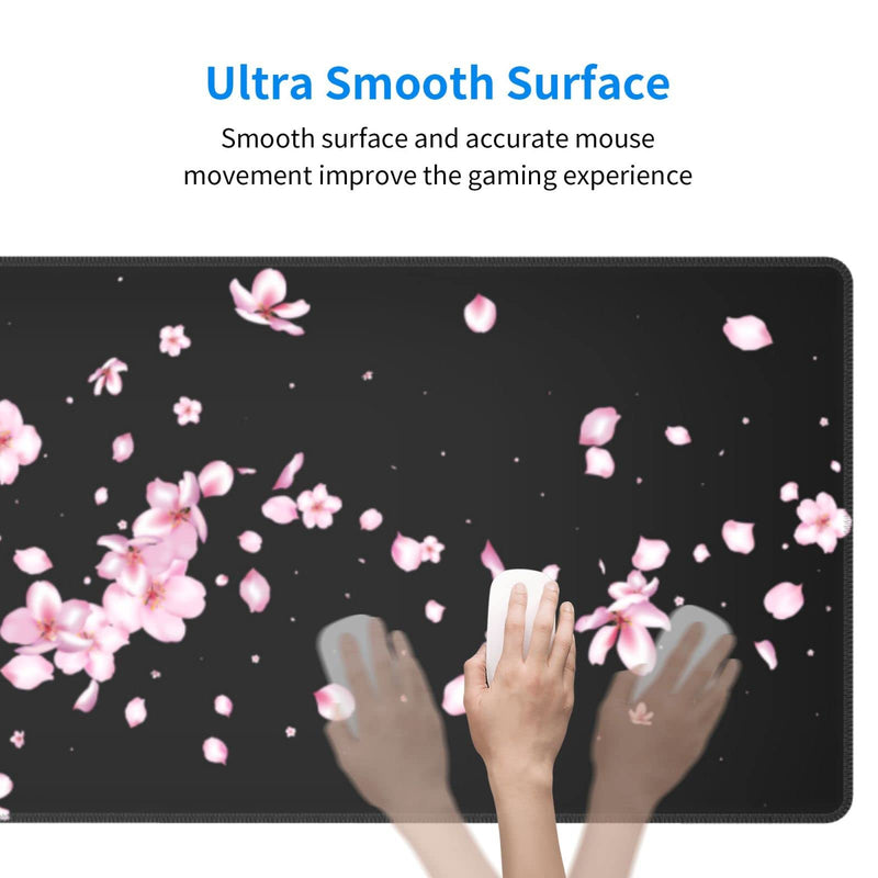 [Australia - AusPower] - Japanese Cherry Blossom Flower Gaming Mouse Pad Large XL Desk Mat Long Extended Pads Big Mousepad for Home Office Decor Accessories 31.5 X 11.8 Inch Funky Japanese Sakura Blossom 