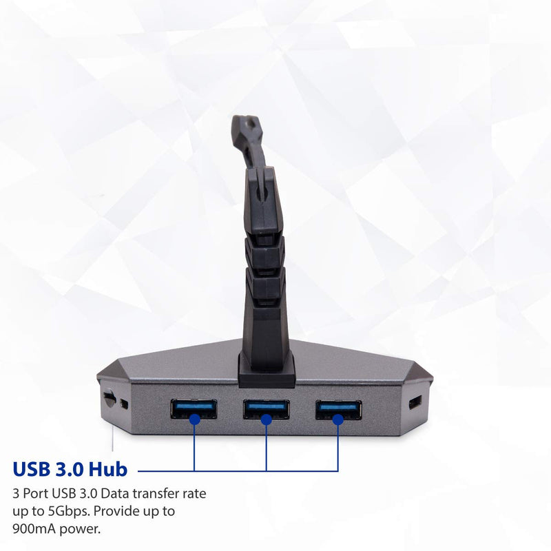 [Australia - AusPower] - LOKI Gaming Mouse Bungee Stand - RGB LED Lights - 4 Port USB 3.0 Hub with Active Power - Micro SD Card Reader Slot - PC; Mac; Linux 