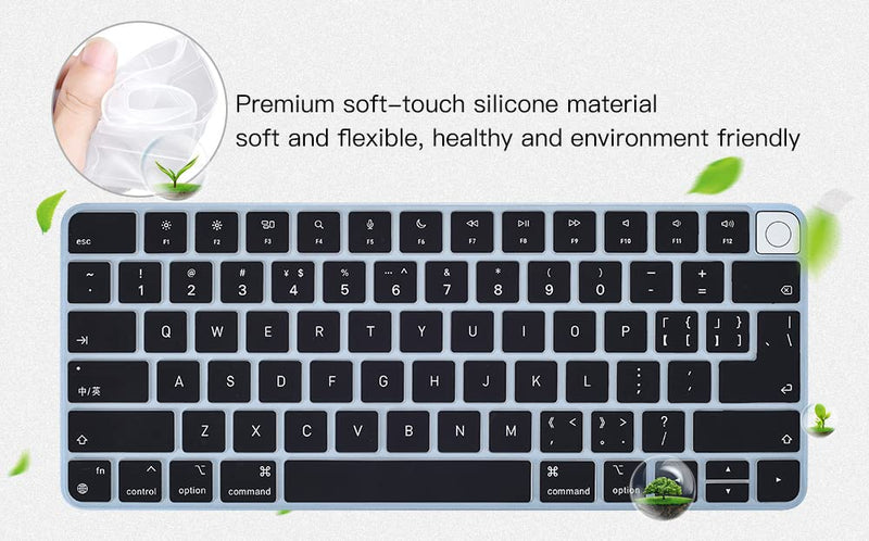 [Australia - AusPower] - Ultra Thin Keyboard Cover for 2021 Newest Apple iMac 24 Inch Magic Keyboard with Touch ID A2449 Keyboard Cover Skin, 2021 iMac 24 Inch M1 Chip Magic Keyobard A2450 Keyboard Skin Accessories, Black 