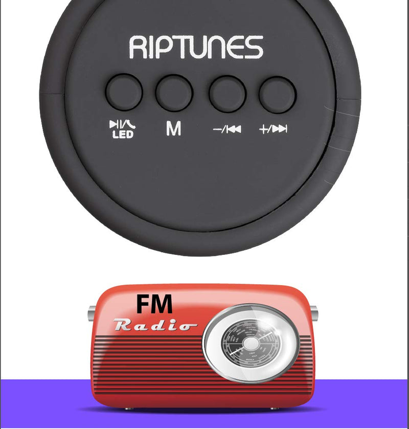 [Australia - AusPower] - Riptunes Portable Bluetooth Speaker, Wireless Speakers, Mini Tower Speaker with Colorful Lights, Aux-in, Micro SD, USB, Hands-Free Speakerphone and FM Radio - Black 