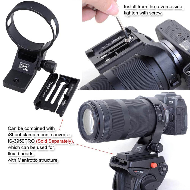 [Australia - AusPower] - iShoot Metal Lens Collar Tripod Mount Ring Compatible with Canon RF 100-400mm f/5.6-8 is USM, Lens Support Holder Bracket Bottom is Arca-Swiss Fit Quick Release Plate Dovetail Groove 