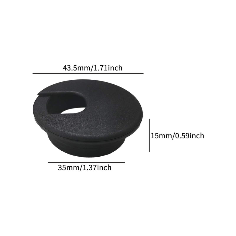 [Australia - AusPower] - Ambrane Extended Neck Washer Grommets,2 Pcs Table Grommet,1-3/8 Inch Mounting Cord Grommet,Use for Organize The Wires from Computer Desks,PC Peripheral,Office Equipment,Black 
