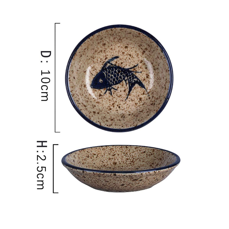 [Australia - AusPower] - Side Dishes set of 5, Japanese Retro Porcelain Side Dish Bowl Seasoning Dishes Soy Dipping Sauce Dishes 