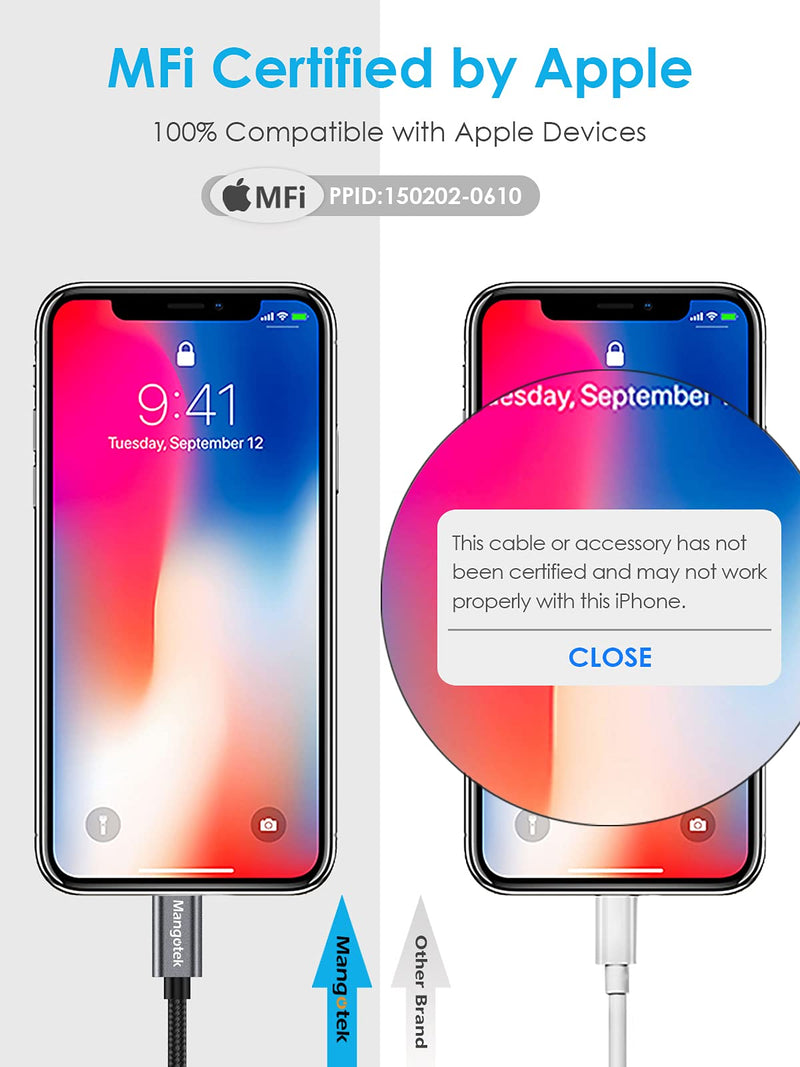 [Australia - AusPower] - Mangotek Replacement for iPhone Charger and Headphones Adapter iPhone Splitter, MFi iPhone Charger and Aux Adapter Earphone Audio Dual Lightning Charging Dongle for iPhone 13 12 11 Pro Max 7 8 SE X XS 3.5mm Audio + Lightning Charge Grey 