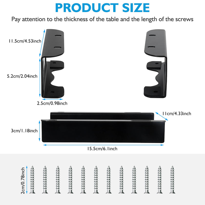 [Australia - AusPower] - Under Desk Holder for Thunderbolt 4 Dock/Thunderbolt 3 Dock and Power Cable, Under Desk Iron Storage Rack for TS4 / TS3 Plus, No Drill, Easy Install with All Hardware Included 