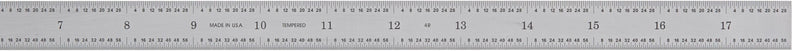 [Australia - AusPower] - Fowler 52-295-018 Flexible Steel Rule, 18" Length, 3/4" Width, 0.020" Thickness, 4R Graduation 