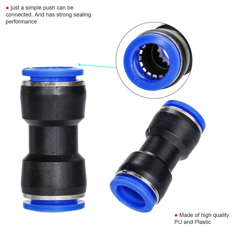 [Australia - AusPower] - JJDD Carkio Air Tool Fittings,20 X Air Piping 16mm to 16mm (5/8) Straight Push Connectors Plastic Push Tube Quick Connect Fittings Pneumatic Connectors Air Line Fittings Tube Fittings Push Lock 16mm 20pcs 