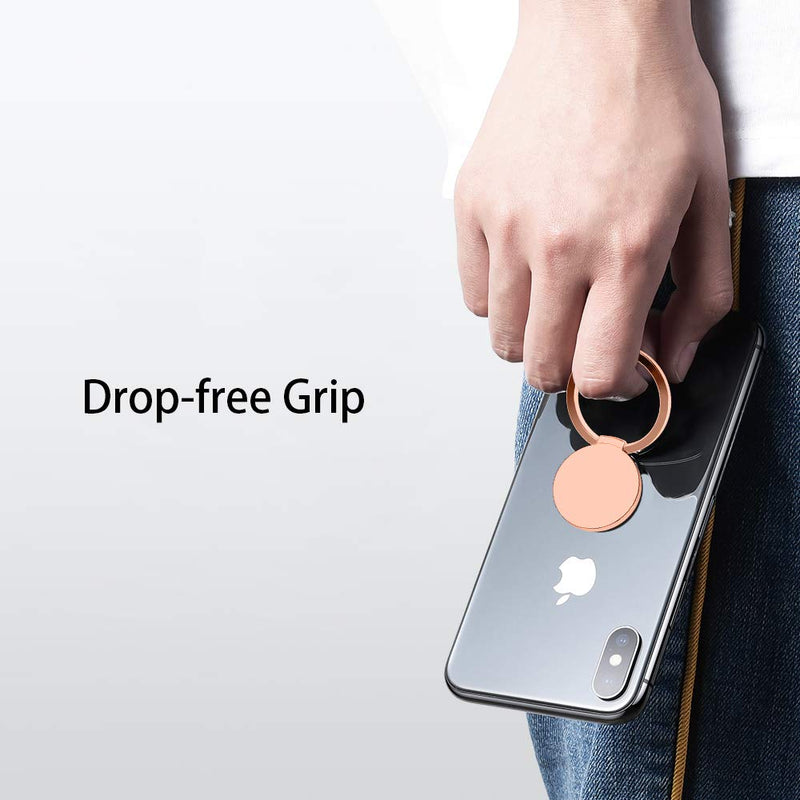 [Australia - AusPower] - Ultra Slim Phone Ring Holder, Tomorotec Thin Cell Phone Ring Stand for Magnetic Car Mount with Black Car Mount Hook - for iPhone X XR XS 8 7 Plus 6S 6 5s 5 SE, Galaxy S8 S7 S6 Edge (Rose Gold) 