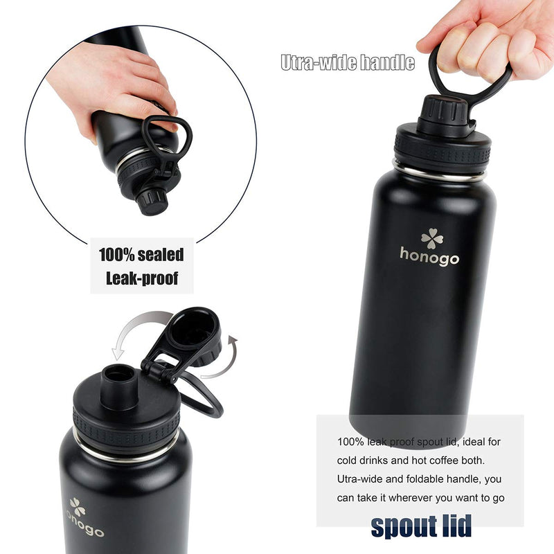 [Australia - AusPower] - honogo Replacement Straw Lid and Spout lid for Hydro Flask, Takeya Wide Mouth Water Bottles, Fits 18 oz, 20 oz 32 oz, 40 oz, 64oz Thermoflask Lids Accessories Compatible with Simple Morden Iron Mira 