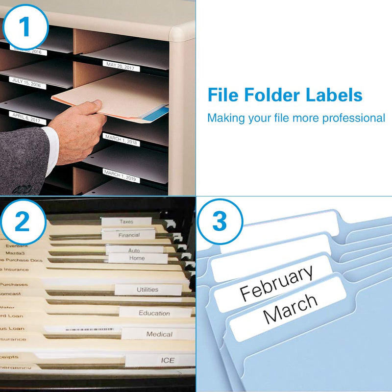 [Australia - AusPower] - Labelife Compatible Dymo File Folder Labels Replacement for dymo Label 30327 ( 30576 ) 9/16"x 3-7/16" LW Labels for Dymo LabelWriter 450, 450 Turbo, 450 Twin Turbo, 450 Duo, 4XL, 400 Printer, 6 Rolls 