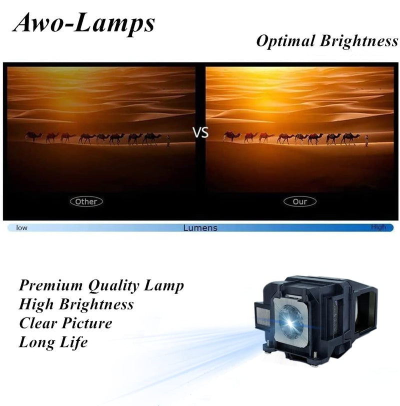 [Australia - AusPower] - AWO Replacement Lamp Bulb for ELPLP78 / V13H010L78 with Housing for EPSON EB-945/955W/965/S17/S18/SXW03/SXW18/W18/W22/X18/X20/X24/X25 