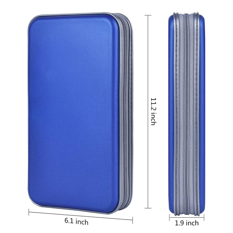 [Australia - AusPower] - alavisxf xx CD Holder, 72 Capacity CD/DVD Case Holder Portable Wallet Storage Organizer Hard Plastic Protective Storage Holder for Car Travel(72 Capacity, Blue 72) 