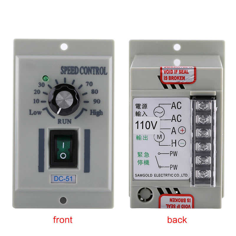 [Australia - AusPower] - DC Motor Speed Controller AC 110V Input DC 24V-90V Output Motor Speed Controller Switch Electric Speed Regulator for Permanent Magnet DC Motor 400W DC-51 