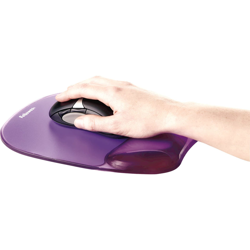 [Australia - AusPower] - Fellowes Gel Crystal Transparent Mousepad and Wrist Rest - Purple, 9.05" x 7.95" 