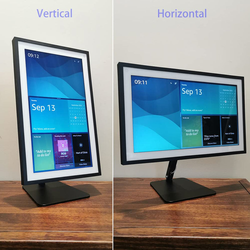 [Australia - AusPower] - Swivel and tilt Table Stand for Amazon Echo Show 15, Only Made for Echo Show 15 Three Rotating shafts The Stand is Made of Aluminum， Horizontal and Vertical Screen 360 Degree Switching Black 