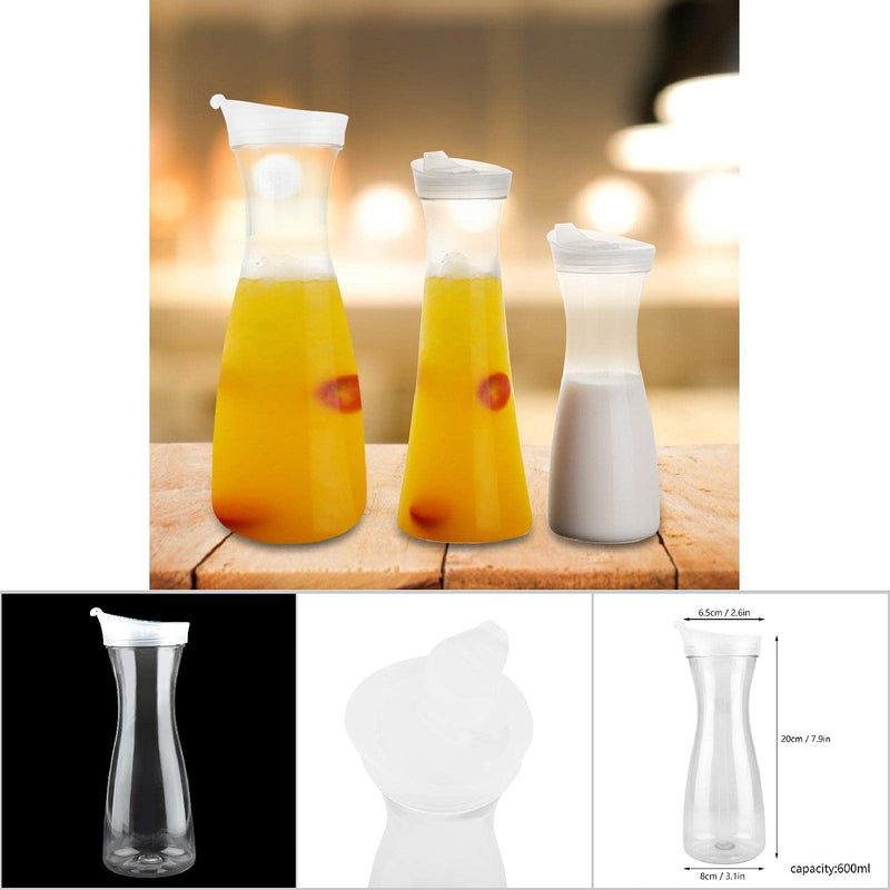 [Australia - AusPower] - Juice Bottle - Acrylic Transparent Juice Bottle Water Jug Transparent Juice Bottle Water Jug Hot Cold Juice Jug Reusable Drinking Bottles(600ml) 600ml 