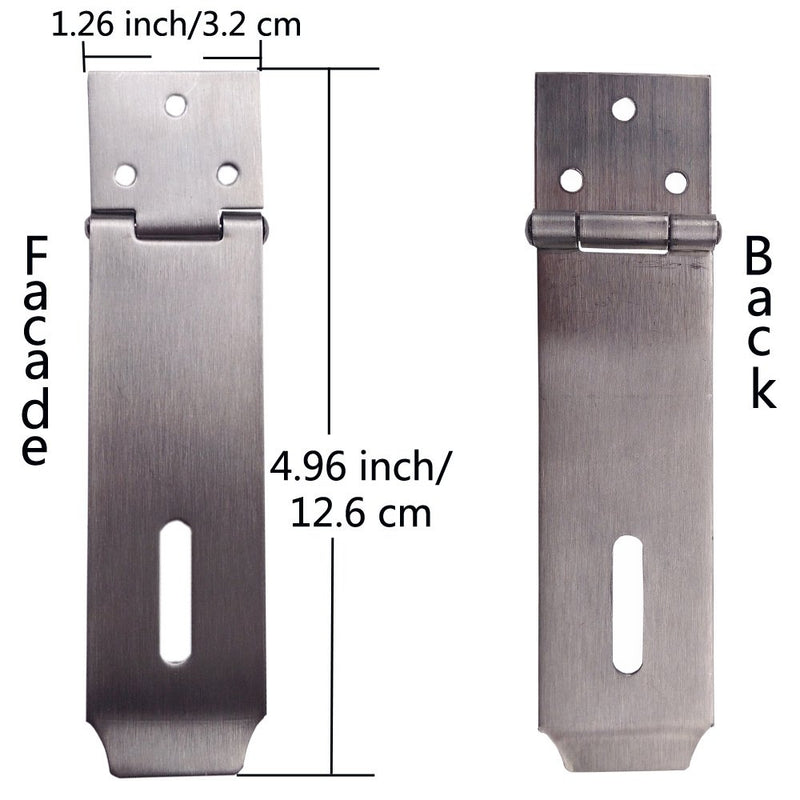 [Australia - AusPower] - Arlai 5" Stainless Steel Latch Lock Padlock hasp Set, with Screws and Padlock, Your Own Fence Locks gate Lock, for shed Locks with Keys Lock hasp Set 