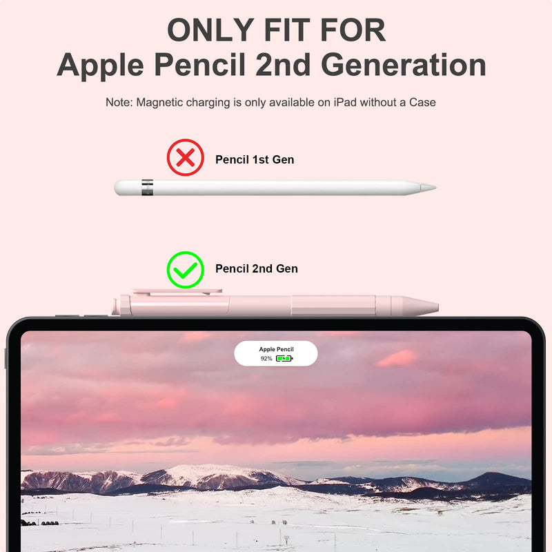 [Australia - AusPower] - iLzyty Holder Case Compatible with Apple Pencil 2nd Generation, New TPE Material Pencil Cover, Anti-Slip Grip Pencil Holder Sleeve, Magnetic Charging & Double-Tapping Supported Pink 