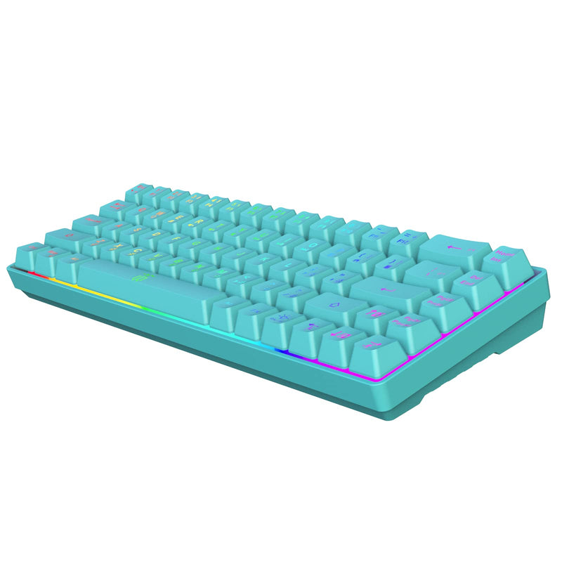 [Australia - AusPower] - Snpurdiri 60% Membrane Gaming Keyboard,RGB Compact Wired Small Keyboard, Strong Mechanical Feel for PC/Mac Gamer, Typist, Travel, Easy to Carry on Business Trip(68 Keys,Blue) Blue 