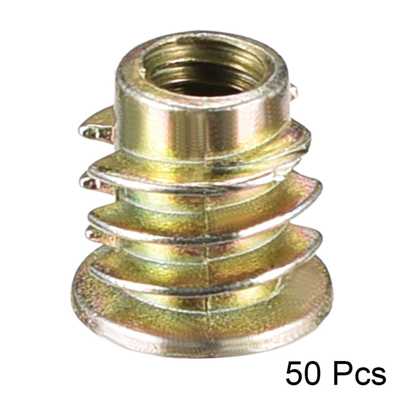 [Australia - AusPower] - uxcell Furniture Threaded Insert Nuts Zinc Alloy M4 Internal Threads 8mm Length 50pcs 