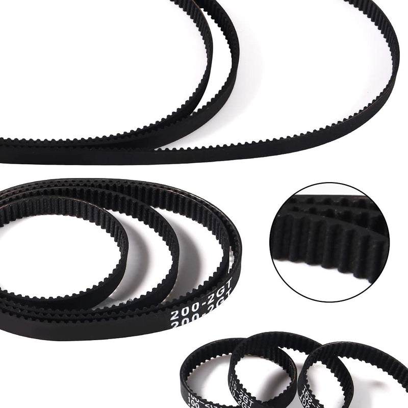 [Australia - AusPower] - Dorhea 10Pcs 2GT Timing Belt 6mm Width Closed Loop Rubber Belt 100mm 110mm 112mm 122mm 158mm 190mm 200mm 280mm 300mm 400mm Width 6mm Timing Bel for 3D Printer Motor Belt 10 