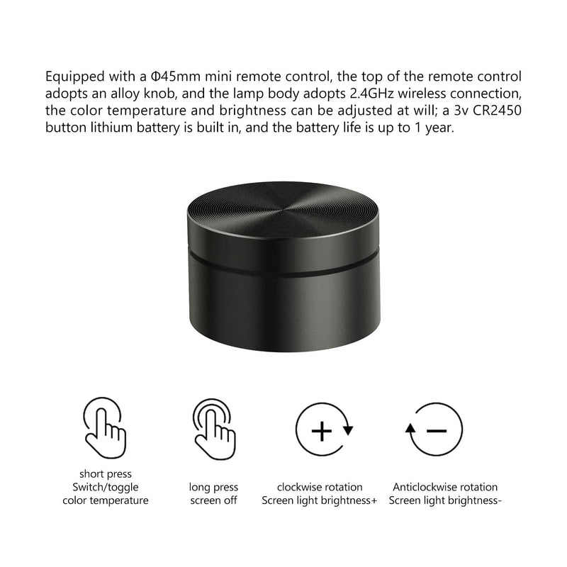 [Australia - AusPower] - Computer Monitor Light Bar,Wireless Remote Control Multiple Screen lamp Dimmer Switch,USB Powered, E-Reading LED Hanging Light,for Office/Home, Hue/Brightness/Color Temperature Adjustment (Wireless) Wireless 