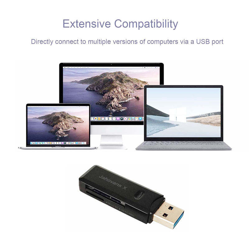 [Australia - AusPower] - USB 3.0 SD Card Reader for PC, Laptop, Mac, Windows, Linux, Chrome, SDXC, SDHC, SD, MMC, RS-MMC, Micro SDXC Micro SD, Micro SDHC Card and UHS-I Cards (Black) USB 3.0 SD Card Reader (Black) 