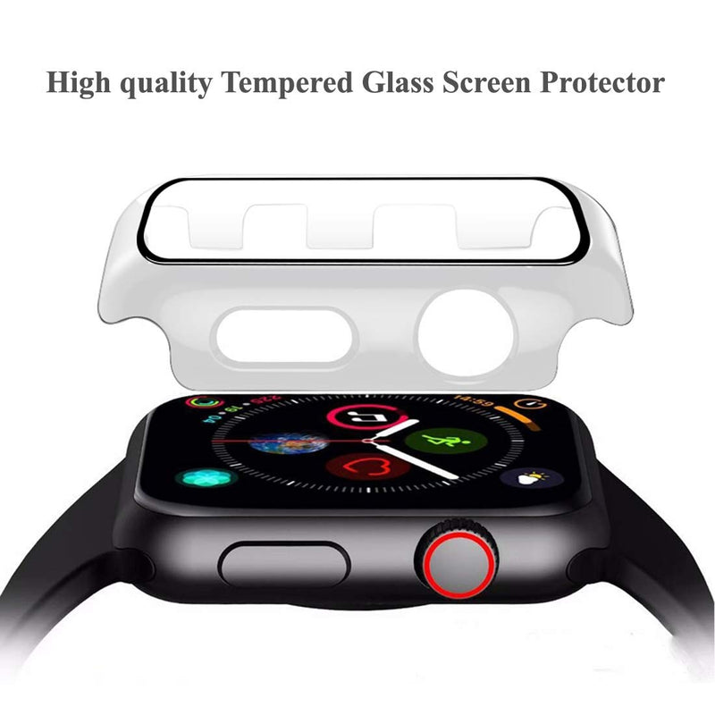[Australia - AusPower] - CHANROY Hard Smartwatch Case Compatible with Apple Watch Series 4/5/6/SE 44mm with Hard PC Case,Built-in Slim Tempered Glass Screen Protector Overall Protective Cover for iWatch Series 4/5/6/SE(Clear) Clear 