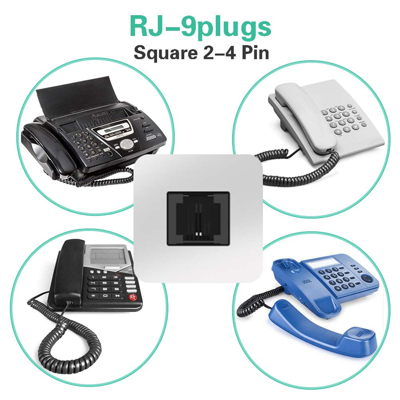 [Australia - AusPower] - IRISVO Telephone Cord, Landline Phone Cord Tangle Free 13Ft Uncoiled / 2Ft Coiled Phone Cable (2 x Handset Cord) 2 x Handset cord 