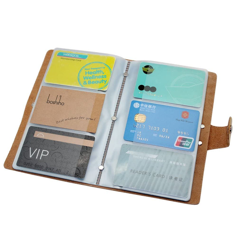 [Australia - AusPower] - Boshiho Leather Credit Card Holder Business ID Card Case Book Style 90 Count Name Card Holder Book (Blue) Blue 